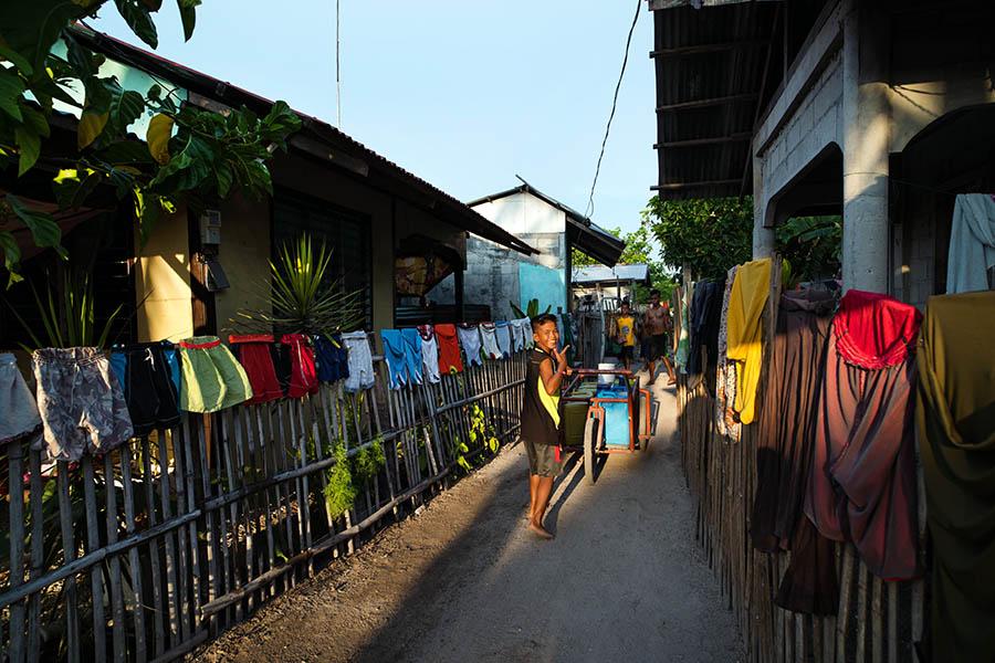 There are a few villages on this island