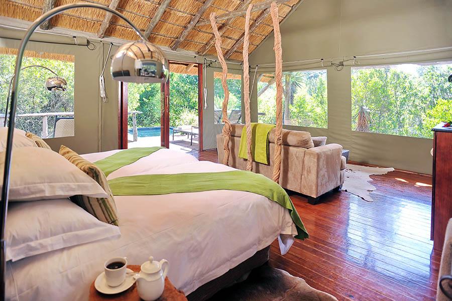 Sleep in a luxurious African-style permanent tent