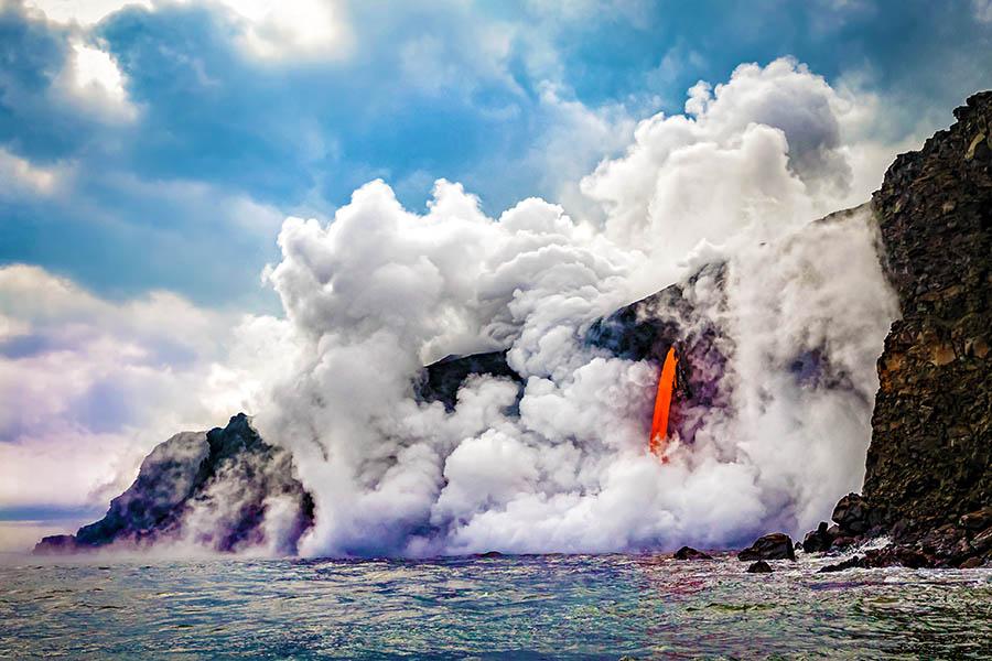 Prolific Kilauea is where you’ll see lava flowing into the sea - a sight not to be missed!