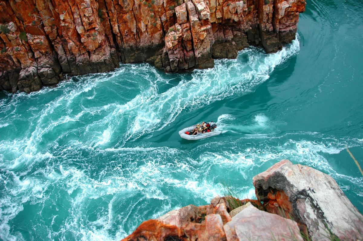 Ride the horizontal tidal waterfalls | credit: coral expeditions