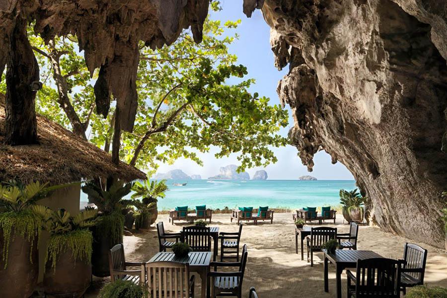 Indulge in beachside dining at the Grotto at Rayavadee Hotel in Railay Bay | Photo credit: Rayavadee
