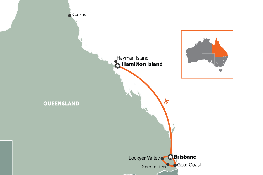 Southern Queensland & Whitsundays In Style | map