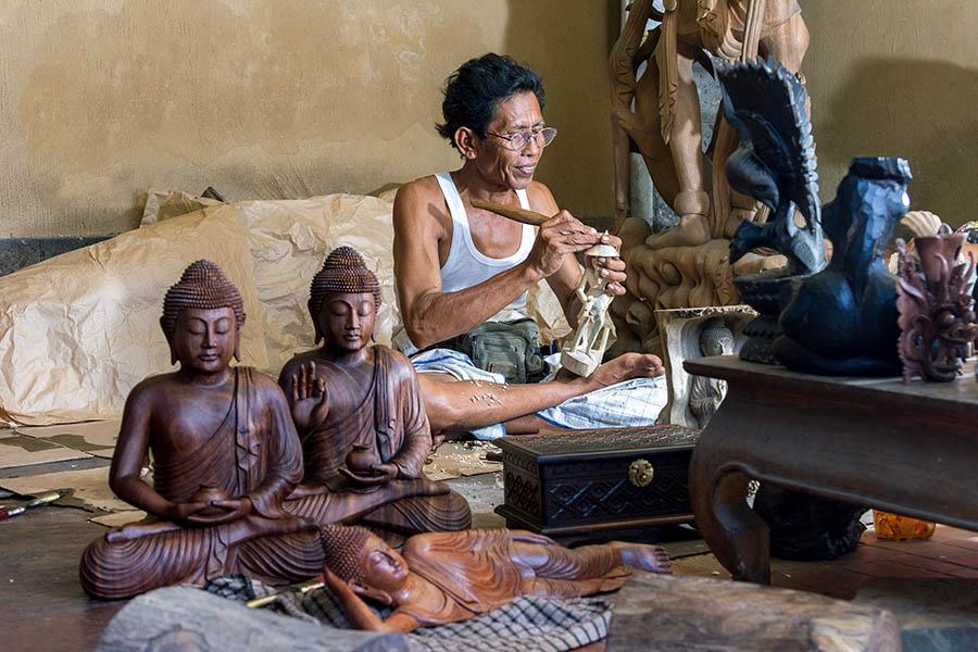 Ubud is full of local artisans at work