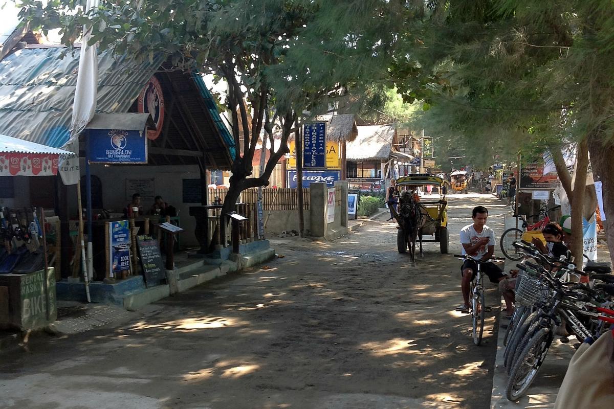 The main road in Gili Trawangan