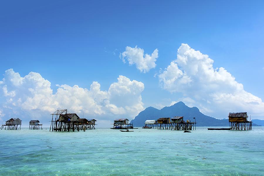 Floating village, Sabah, Borneo