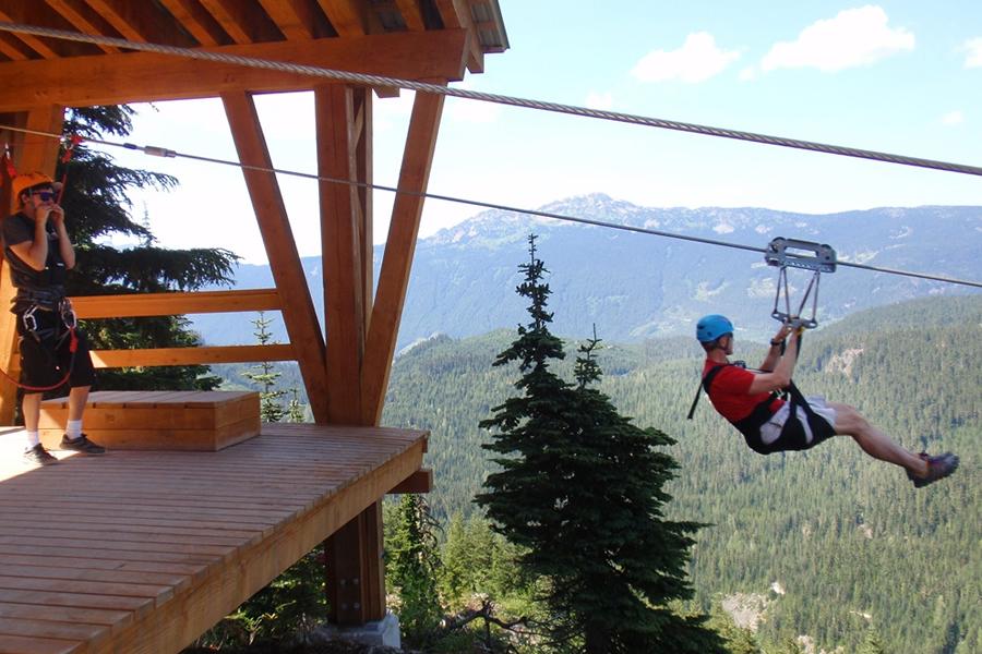 Zip lining in Whistler, Canada