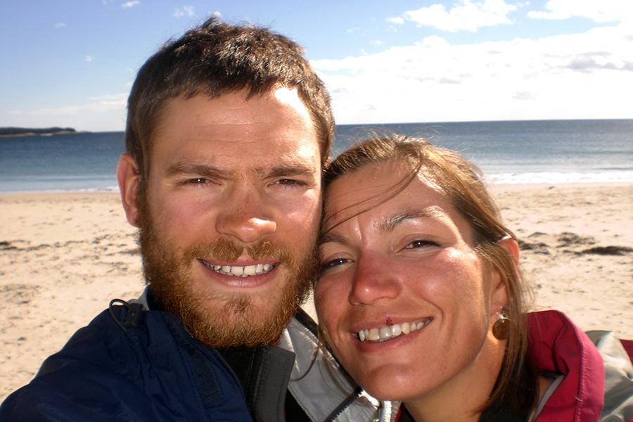 Chris and Debs at the end of their epic adventure