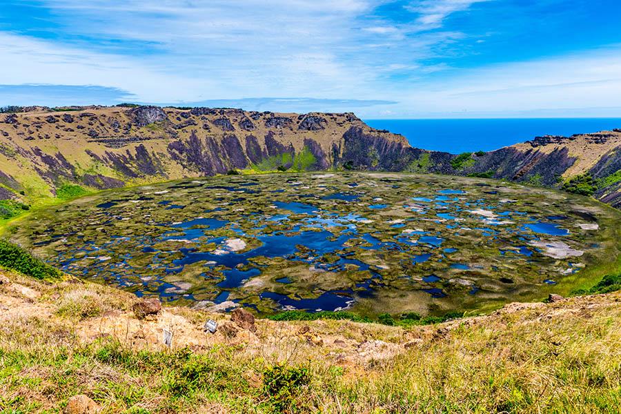 Discover Rano Raraku volcano - where 95% of all Moai were carved