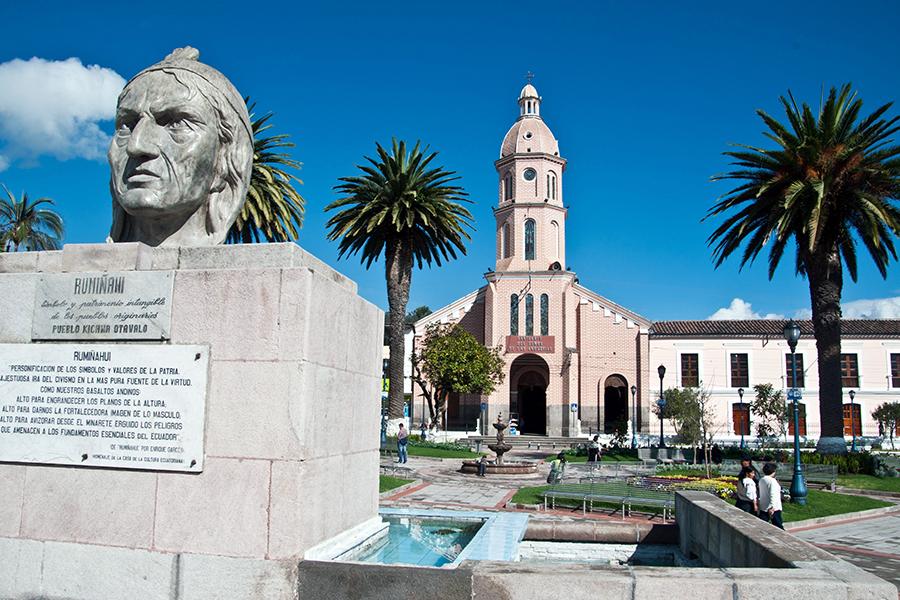 Otavalo town centre, Northern Highlands, Ecuador