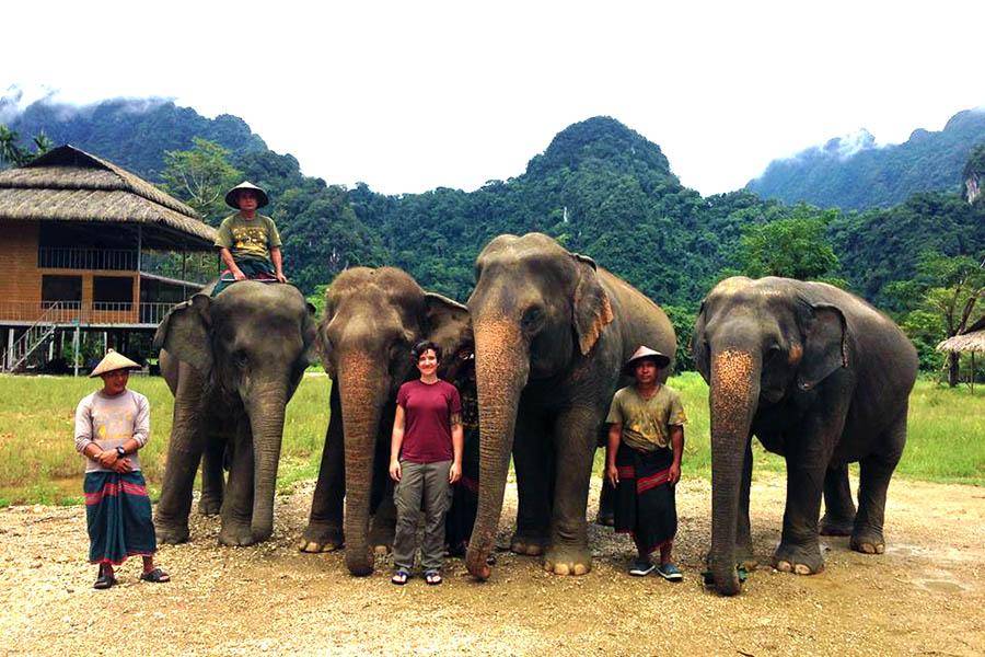 Jess took the opportunity to get close up to the elephants