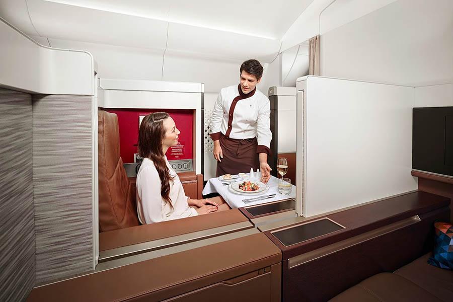 First class dividers can be lowered 