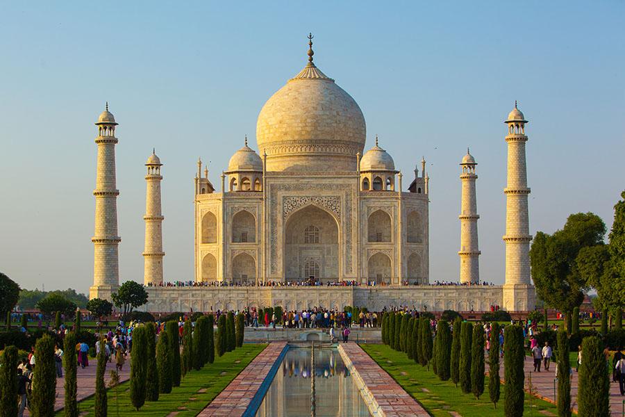 Rise early to enjoy sunrise at the Taj Mahal