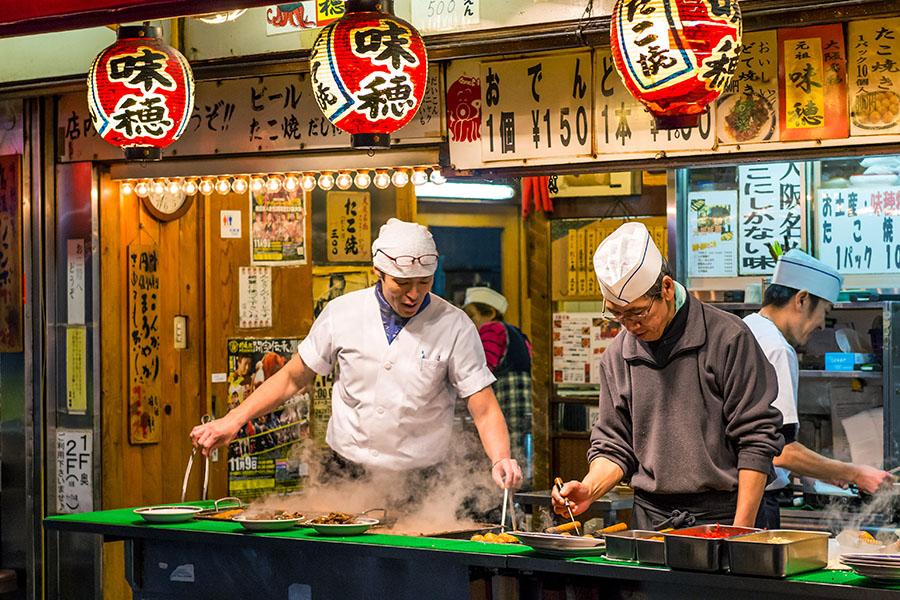 Enjoy some tasty street food in Osaka