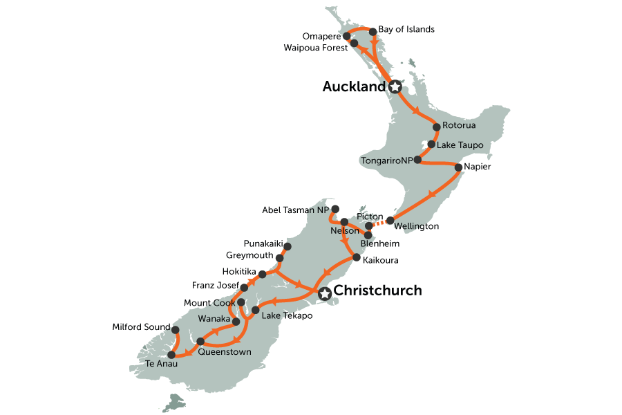 New Zealand small group tour | map