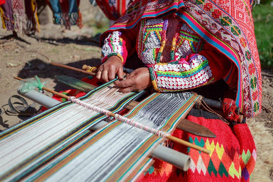Discover traditional weaving techniques and colorful fabrics