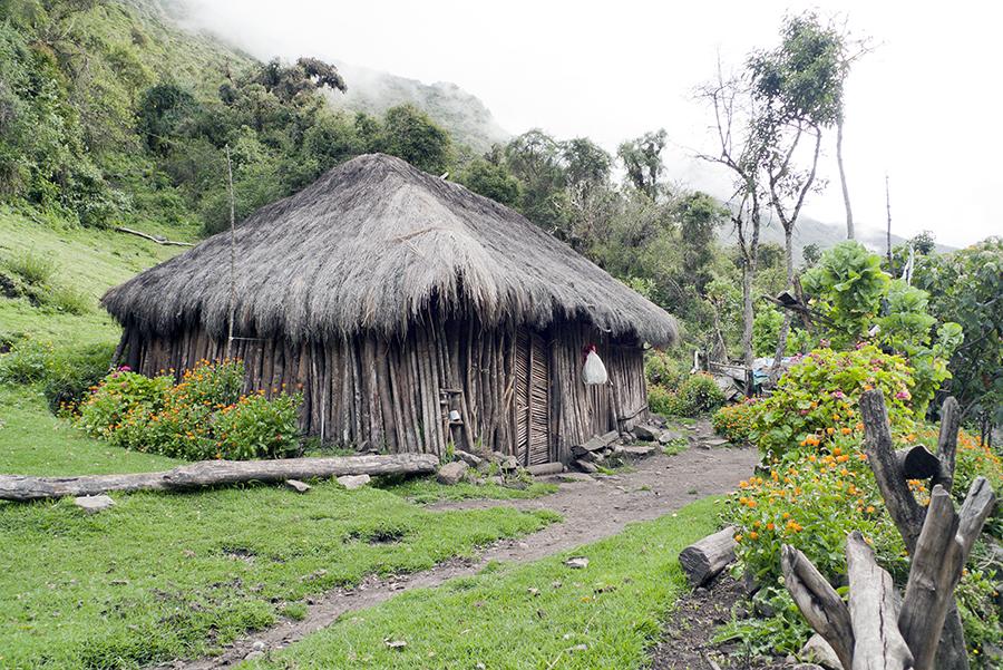 Traditional Inca hut, Salkantay Trek, Peru
