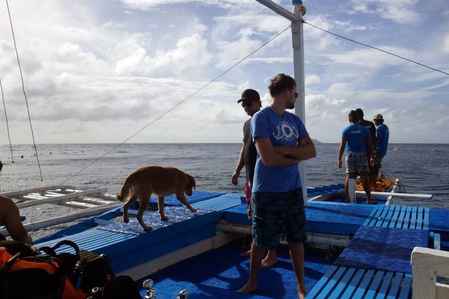 Adam on the dive boat 