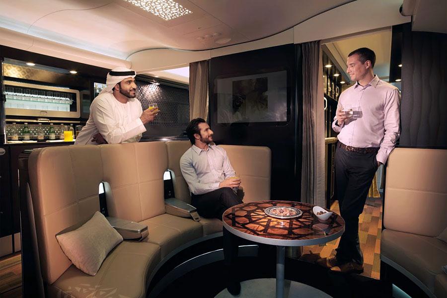 The Lobby is a hotel-inspired lounge area located on the upper deck