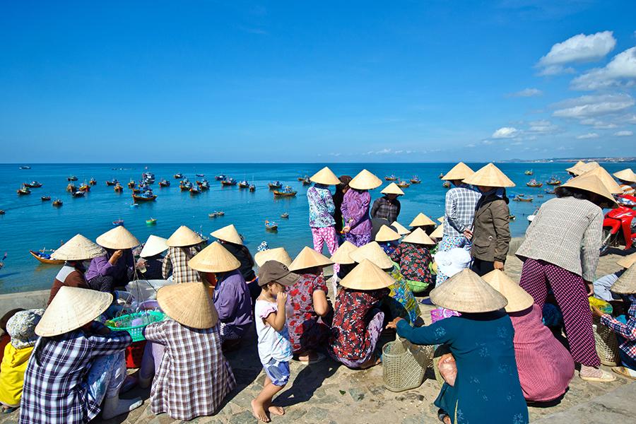 It's rush hour in the fishing village of Mui Ne
