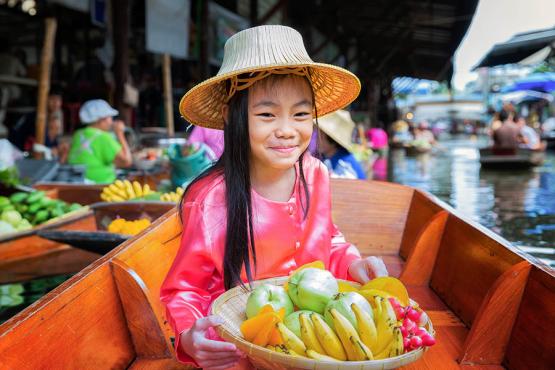 Explore the colourful floating markets of Bangkok