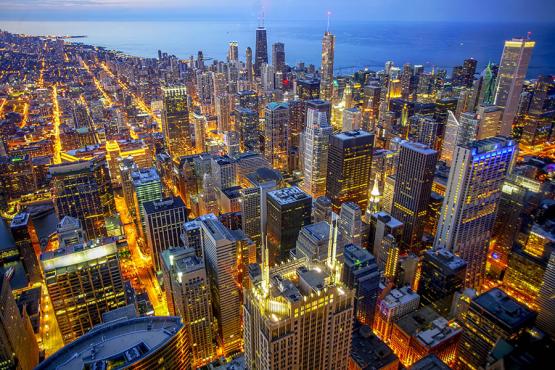 Enjoy views over the city from the Skydeck of Willis Tower
