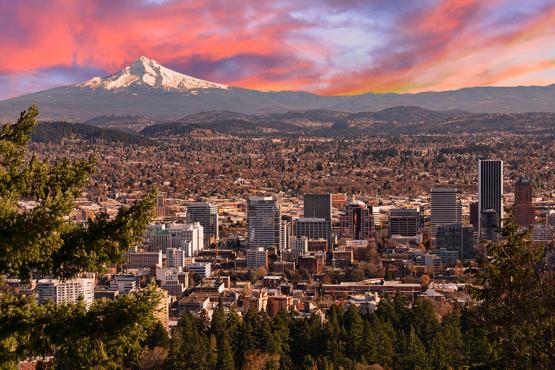 Admire the sunsets over Portland, Oregon