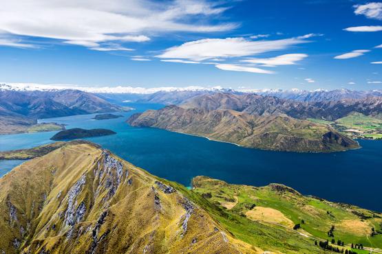 Relax as you look out over the clear blue lakes of New Zealand