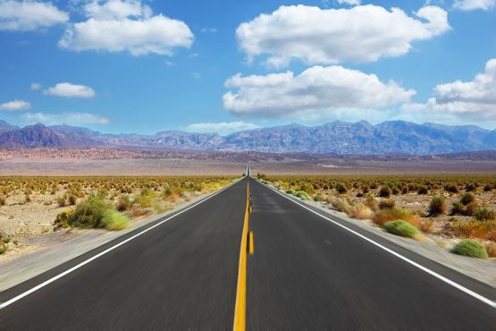 Hit the open road in Death Valley